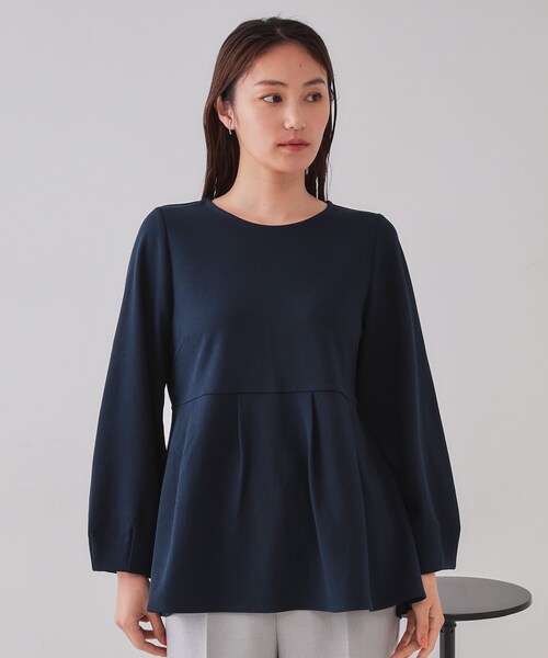 OPAQUE.CLIP（オペークドットクリップ）の「◆ペプラムトップス【UV／吸水速乾／洗濯機洗い可】（Tシャツ/カットソー・レディース・ネイビー/ホワイト/ライトグレー/ブラック・36/38/40/42）」の21枚目の写真