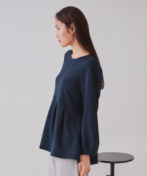 OPAQUE.CLIP（オペークドットクリップ）の「◆ペプラムトップス【UV／吸水速乾／洗濯機洗い可】（Tシャツ/カットソー・レディース・ネイビー/ホワイト/ライトグレー/ブラック・36/38/40/42）」の22枚目の写真