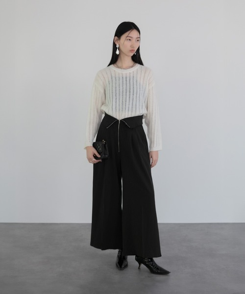 ニット セーター 「LEJA」メッシュプルオーバー透かし編みニットトップス レディース セール】【LEJA】メッシュプルオーバー透かし編みニットトップス