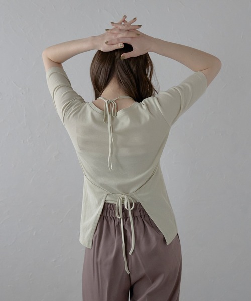 fake layered tops / ホルターネックフェイクレイヤードトップス