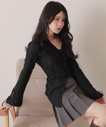 stripe flare shirt tops/ストライプフレアシャツトップス