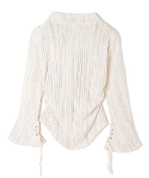 M DOLLY（エムドリー）の「stripe flare shirt tops/ストライプフレアシャツトップス（シャツ/ブラウス・レディース・アイボリー/ブラック・S/M）」の13枚目の写真