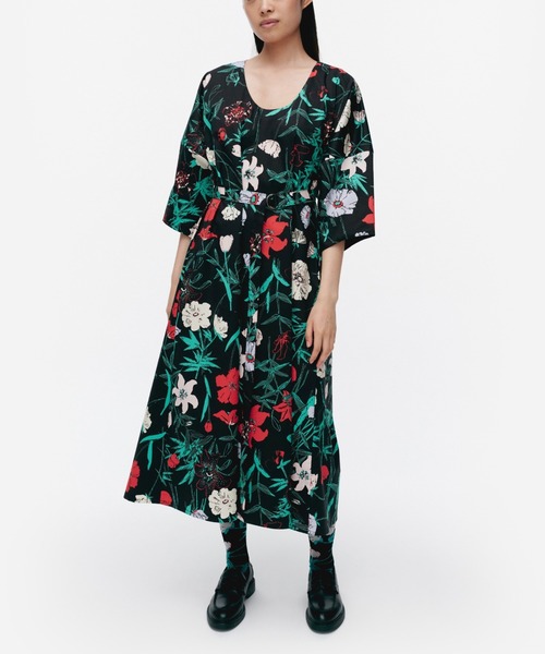 【限定】marimekko マリメッコ/ Hymahdys Kaksoset ワンピース 2024SS】marimekko マリメッコ/ Vaula Unikko ワンピース