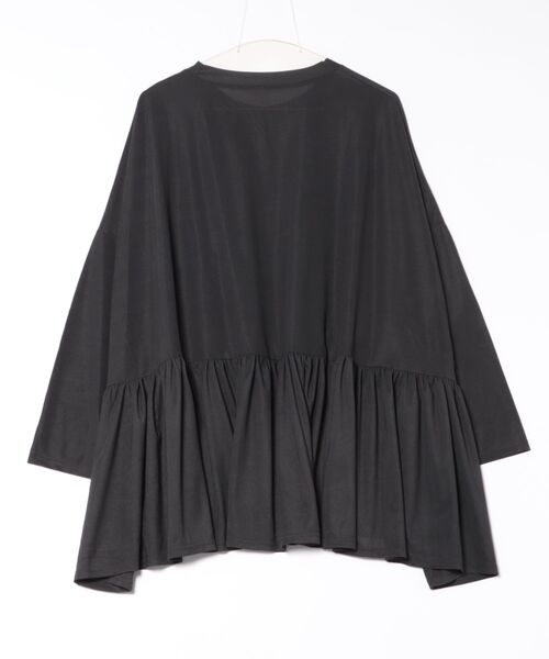 GOLDJAPAN(ゴールドジャパン)の「ストレッチカットシフォンペプラムチュニック【大きいサイズ対応】(チュニック・レディース・ブラック/オフホワイト/チャコール・LL~3L/4L~5L)」の15枚目の写真