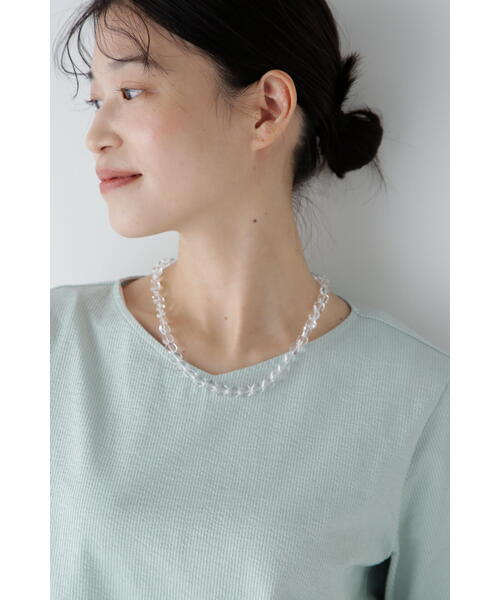 human woman（ヒューマンウーマン）の「◆クリアーネックレス（ネックレス・レディース・クリア・ﾌﾘ-）」の3枚目の写真