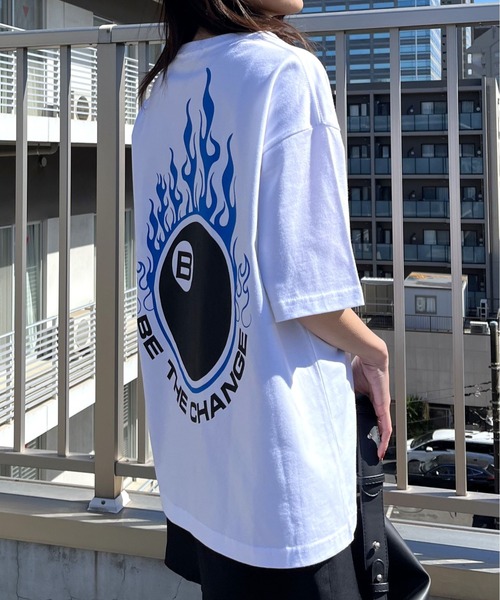 spiritoso(スピリトーゾ)の「ビリヤード両面プリント ビッグシルエットTシャツ(Tシャツ/カットソー・メンズ・ブラック/ライトベージュ/ホワイト・LARGE/MEDIUM)」の5枚目の写真