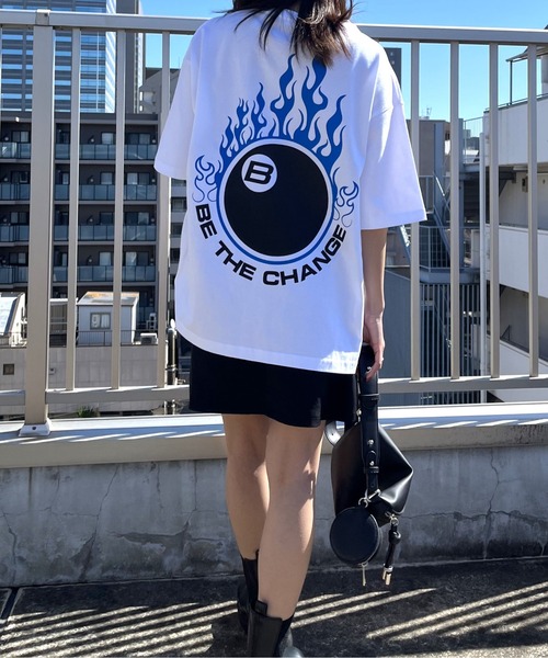 spiritoso(スピリトーゾ)の「ビリヤード両面プリント ビッグシルエットTシャツ(Tシャツ/カットソー・メンズ・ブラック/ライトベージュ/ホワイト・LARGE/MEDIUM)」の6枚目の写真