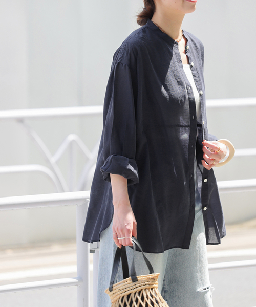 JOURNAL STANDARD relume（ジャーナルスタンダード　レリューム）の「ウエストシームシャツ（シャツ/ブラウス・レディース・ホワイト/ネイビー/ブルー系その他・FREE）」の11枚目の写真