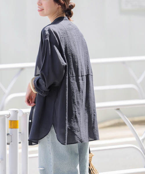 JOURNAL STANDARD relume（ジャーナルスタンダード　レリューム）の「ウエストシームシャツ（シャツ/ブラウス・レディース・ホワイト/ネイビー/ブルー系その他・FREE）」の12枚目の写真