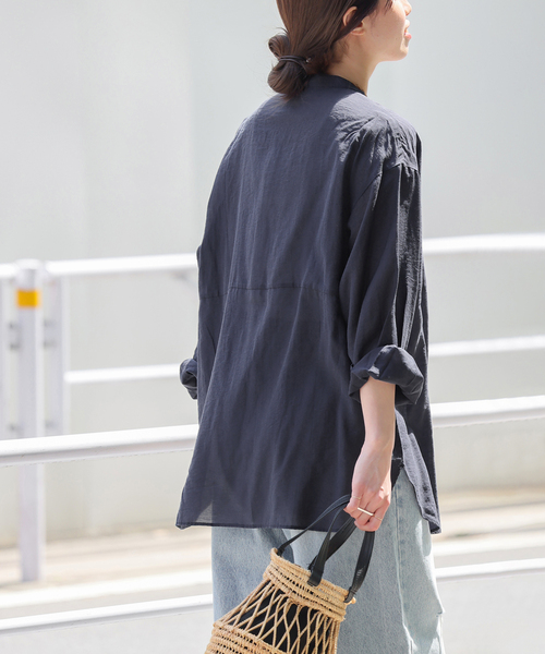 JOURNAL STANDARD relume（ジャーナルスタンダード　レリューム）の「ウエストシームシャツ（シャツ/ブラウス・レディース・ホワイト/ネイビー/ブルー系その他・FREE）」の13枚目の写真
