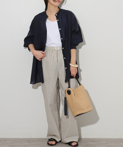 JOURNAL STANDARD relume（ジャーナルスタンダード　レリューム）の「ウエストシームシャツ（シャツ/ブラウス・レディース・ホワイト/ネイビー/ブルー系その他・FREE）」の15枚目の写真