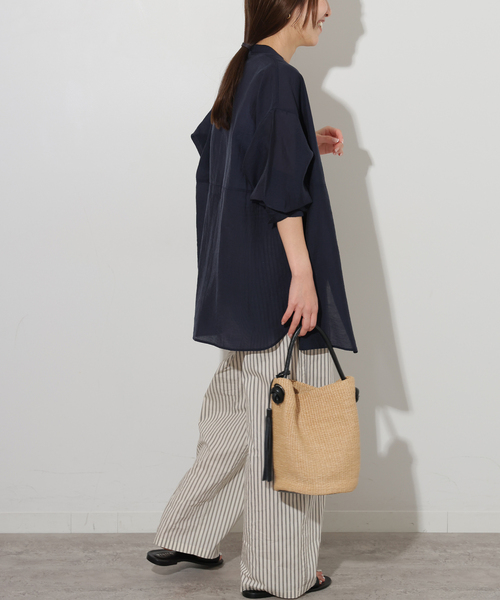 JOURNAL STANDARD relume（ジャーナルスタンダード　レリューム）の「ウエストシームシャツ（シャツ/ブラウス・レディース・ホワイト/ネイビー/ブルー系その他・FREE）」の17枚目の写真