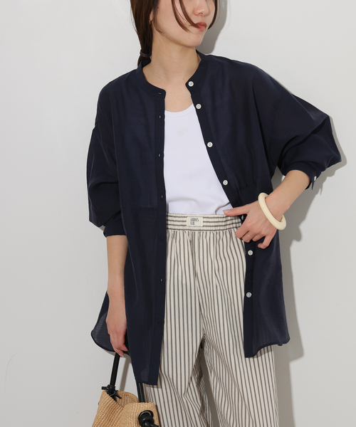 JOURNAL STANDARD relume（ジャーナルスタンダード　レリューム）の「ウエストシームシャツ（シャツ/ブラウス・レディース・ホワイト/ネイビー/ブルー系その他・FREE）」の18枚目の写真