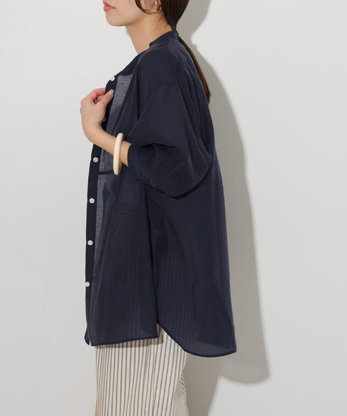 JOURNAL STANDARD relume（ジャーナルスタンダード　レリューム）の「ウエストシームシャツ（シャツ/ブラウス・レディース・ホワイト/ネイビー/ブルー系その他・FREE）」の19枚目の写真