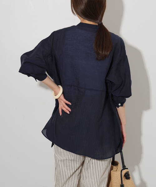 JOURNAL STANDARD relume（ジャーナルスタンダード　レリューム）の「ウエストシームシャツ（シャツ/ブラウス・レディース・ホワイト/ネイビー/ブルー系その他・FREE）」の20枚目の写真