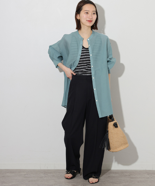 JOURNAL STANDARD relume（ジャーナルスタンダード　レリューム）の「ウエストシームシャツ（シャツ/ブラウス・レディース・ホワイト/ネイビー/ブルー系その他・FREE）」の21枚目の写真