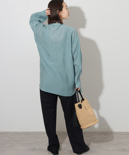 JOURNAL STANDARD relume（ジャーナルスタンダード　レリューム）の「ウエストシームシャツ（シャツ/ブラウス・レディース・ホワイト/ネイビー/ブルー系その他・FREE）」の22枚目の写真