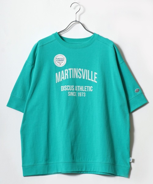 DISCUS(ディスカス)の「DISCUS/ディスカス オーバーサイズ カレッジロゴ ミニロゴワッペン刺繍 半袖Tスウェット(Tシャツ/カットソー・レディース・ピンク系その他/ブルー系その他/グリーン系その他/スミクロ/チャコール/ホワイト・L/M)」の13枚目の写真