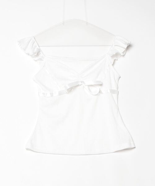 gossip!ロサンゼルス(ゴシップロサンゼルス)の「Y2K風 リボン 半袖Tシャツ(Tシャツ/カットソー・レディース・ホワイト・FREE)」の11枚目の写真