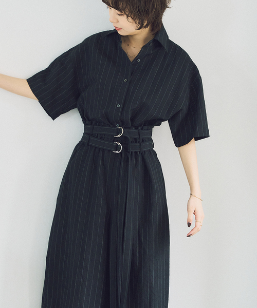 セール】L/Wストライプ2ベルトオールインワン（つなぎ/オールインワン