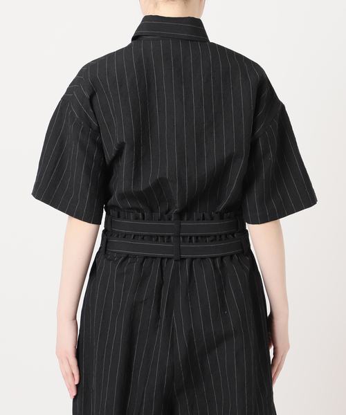 セール】L/Wストライプ2ベルトオールインワン（つなぎ/オールインワン