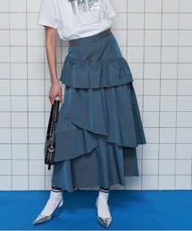 MAISON SPECIAL ネオンイエロー ティアードスカート MAISON SPECIAL(メゾンスペシャル)｜Flower Dot Mermaid Skirt