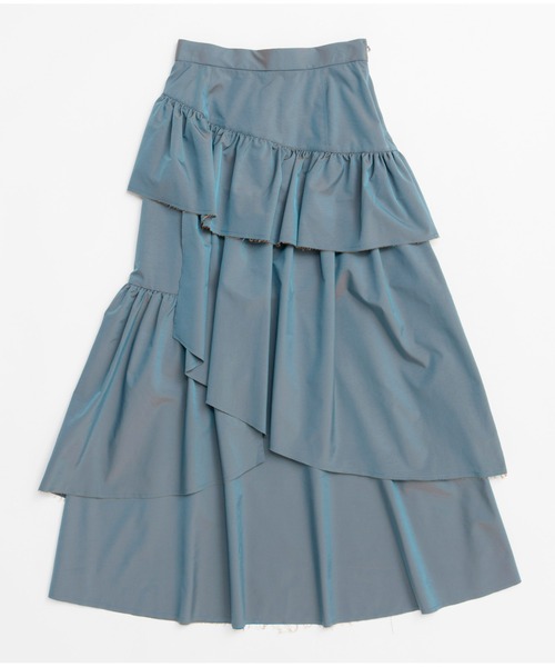 MAISON SPECIAL（メゾンスペシャル）の「Flare Tiered Skirt/フレアティアードスカート（スカート・レディース・ブルー/ブラック/ホワイト・38/36）」の14枚目の写真