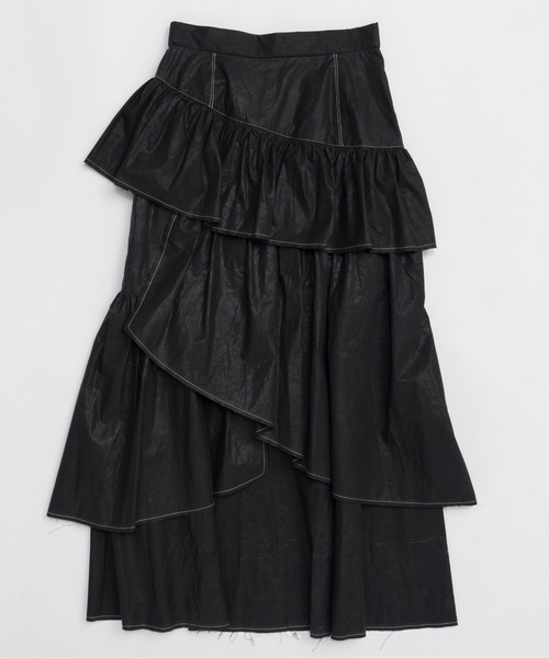 スカート Heart logo tiered skirt Frill heart stone logo skirt – AVENCHUMU （アバンチュウム）