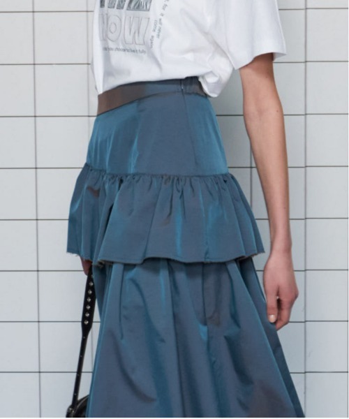 MAISON SPECIAL（メゾンスペシャル）の「Flare Tiered Skirt/フレアティアードスカート（スカート・レディース・ブルー/ブラック/ホワイト・38/36）」の10枚目の写真