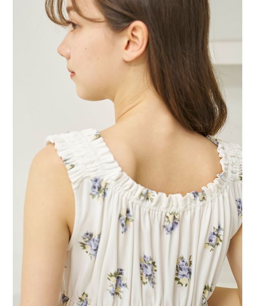 大人気!! gelato pique 花柄カップインフリルタンクトップ gelato pique パジャマ ルームウェア 花柄カップインフリル