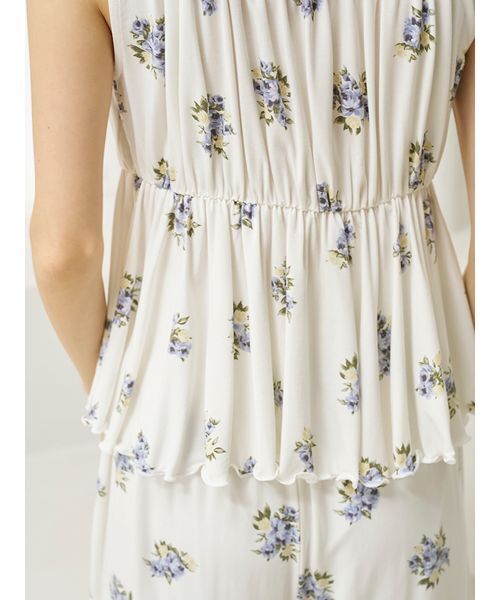 gelato pique 花柄カップインタンクトップ ロングパンツ gelato pique（ジェラートピケ）の「花柄カップインフリルタンクトップ