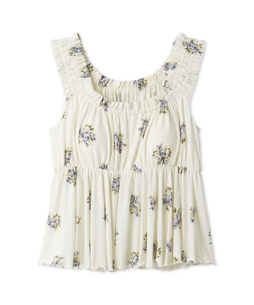 gelato pique（ジェラートピケ）の「花柄カップインフリルタンクトップ