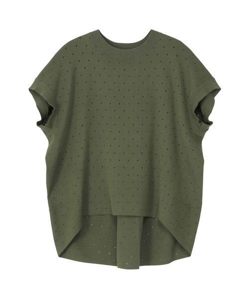 ZUCCa（ズッカ）の「ホールドットニット / ニットポロシャツ / S（ポロシャツ・レディース・グレー/カーキ/ブラック・M size）」の3枚目の写真