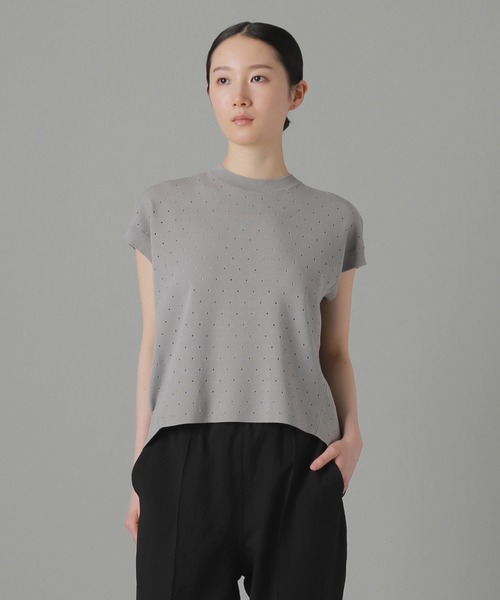 ZUCCa（ズッカ）の「ホールドットニット / ニットポロシャツ / S（ポロシャツ・レディース・グレー/カーキ/ブラック・M size）」の4枚目の写真