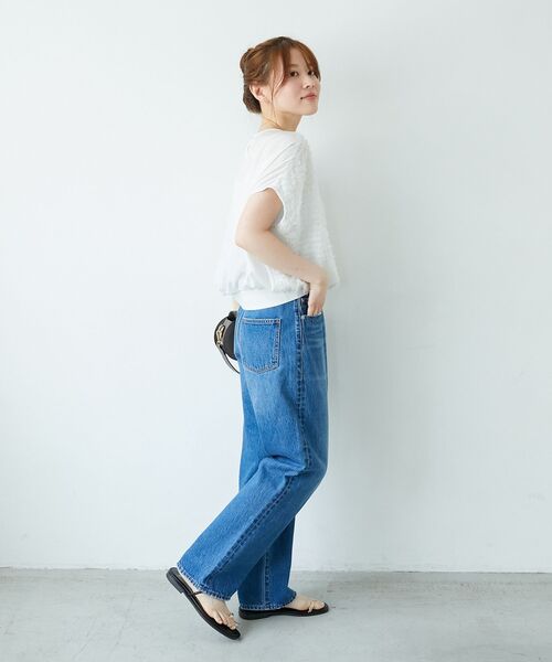 le.coeur blanc(ルクールブラン)の「シアーフリンジフレンチスリーブブラウス(シャツ/ブラウス・レディース・ブラック/オフホワイト・38)」の14枚目の写真