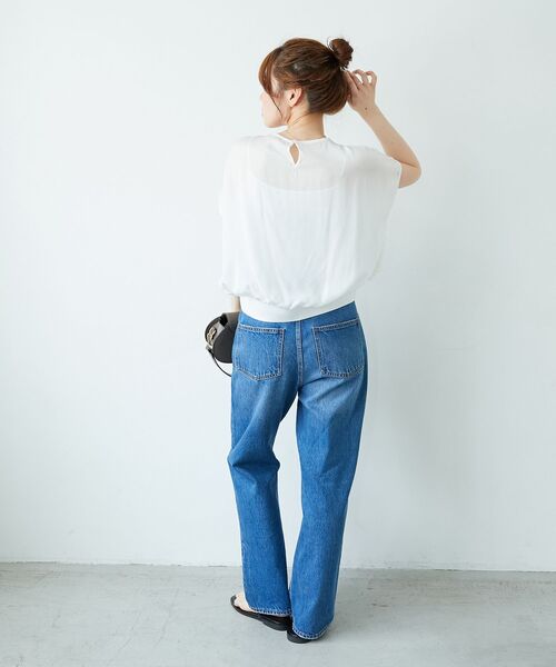 le.coeur blanc(ルクールブラン)の「シアーフリンジフレンチスリーブブラウス(シャツ/ブラウス・レディース・ブラック/オフホワイト・38)」の16枚目の写真