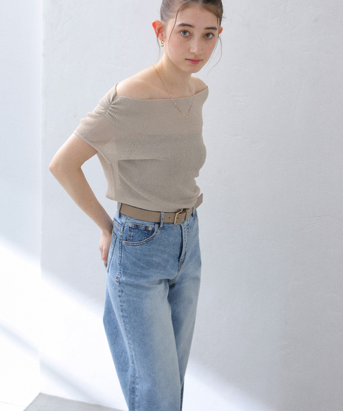 La TOTALITE(ラトータリテ)の「バックシャンオフネックニット(ニット/セーター・レディース・ベージュ/ネイビー/グリーン・FREE)」の18枚目の写真