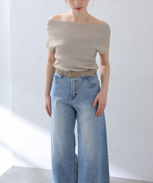 La TOTALITE(ラトータリテ)の「バックシャンオフネックニット(ニット/セーター・レディース・ベージュ/ネイビー/グリーン・FREE)」の19枚目の写真