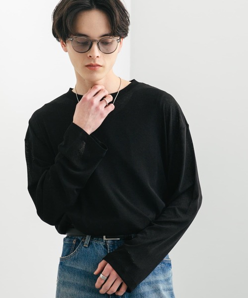 SENSE OF PLACE by URBAN RESEARCH（センスオブプレイスバイアーバンリサーチ）の「アソートシアーロングTシャツ（Tシャツ/カットソー・メンズ・ブラック系その他/ブルー/ブラック・MEDIUM/LARGE）」の12枚目の写真
