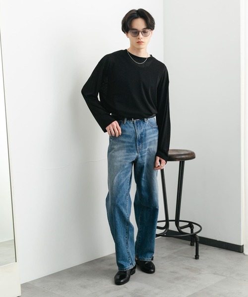 SENSE OF PLACE by URBAN RESEARCH（センスオブプレイスバイアーバンリサーチ）の「アソートシアーロングTシャツ（Tシャツ/カットソー・メンズ・ブラック系その他/ブルー/ブラック・MEDIUM/LARGE）」の16枚目の写真