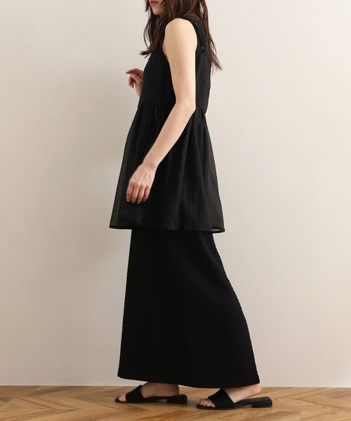 【限定1着】ハンドメイド　レディース　ノースリーブワンピース　リップル♬ セール】【NOAHL】ノースリーブリップルワンピース（ワンピース