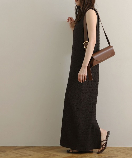 【限定1着】ハンドメイド　レディース　ノースリーブワンピース　リップル♬ セール】【NOAHL】ノースリーブリップルワンピース（ワンピース
