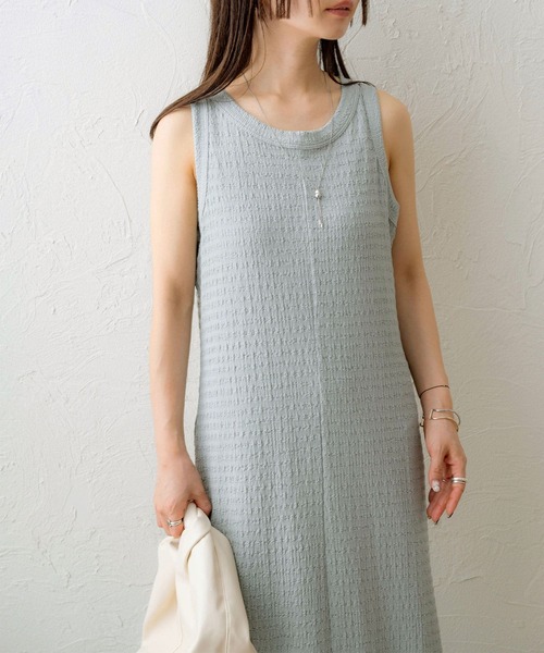 【限定1着】ハンドメイド　レディース　ノースリーブワンピース　リップル♬ セール】【NOAHL】ノースリーブリップルワンピース（ワンピース