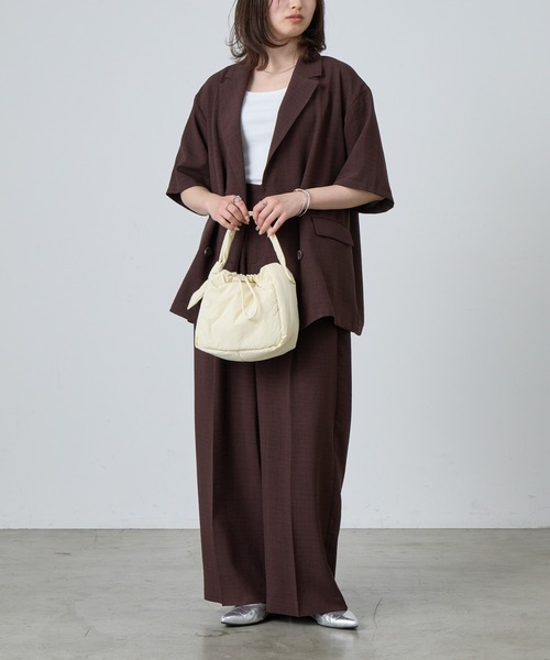 COLONY 2139(コロニートゥーワンスリーナイン)の「ナイロンドロストバッグ(ハンドバッグ・レディース・ブラウン/アイボリー/ブラック/サックスブルー・FREE)」の5枚目の写真