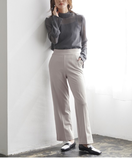 SABRINA(サブリナ)の「SABRINA/サブリナ 美脚ストレッチパンツ 冷感 ワイド(その他パンツ・レディース・ブラック/グレー系その他・MEDIUM/LARGE)」の1枚目の写真