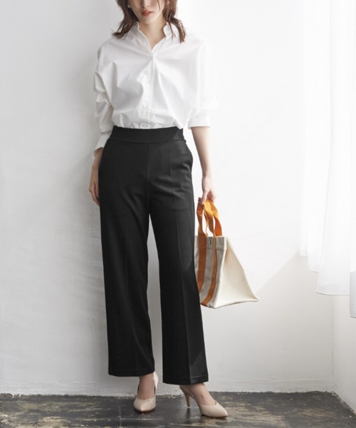SABRINA(サブリナ)の「SABRINA/サブリナ 美脚ストレッチパンツ 冷感 ワイド(その他パンツ・レディース・ブラック/グレー系その他・MEDIUM/LARGE)」の3枚目の写真