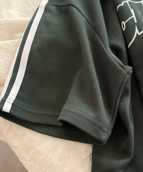 シャツ Vネック バイカラーツーピースシャツトップス tシャツ バイカラー Vネック半袖リブトップス レディース