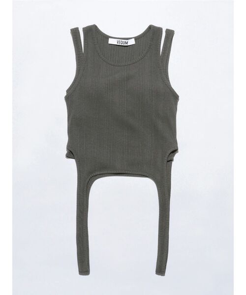 VEQUM(VEQUM)の「【VEQUM】RIB LAYER TOPS(Tシャツ/カットソー・レディース・ブラック/グレー/ホワイト・FREE)」の6枚目の写真