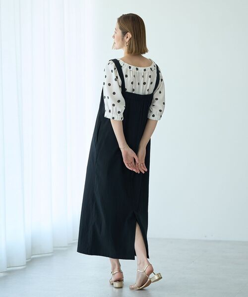 YECCA VECCA（イェッカヴェッカ）の「ドライタッチサロペットスカート（サロペット/オーバーオール・レディース・モカ/ブラック・FREE）」の8枚目の写真