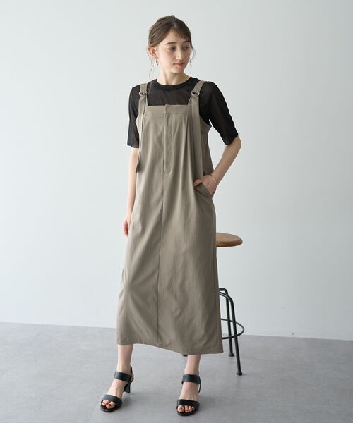 Rady ブラック オーバーオールさスカート セール】ドライタッチサロペットスカート（サロペット